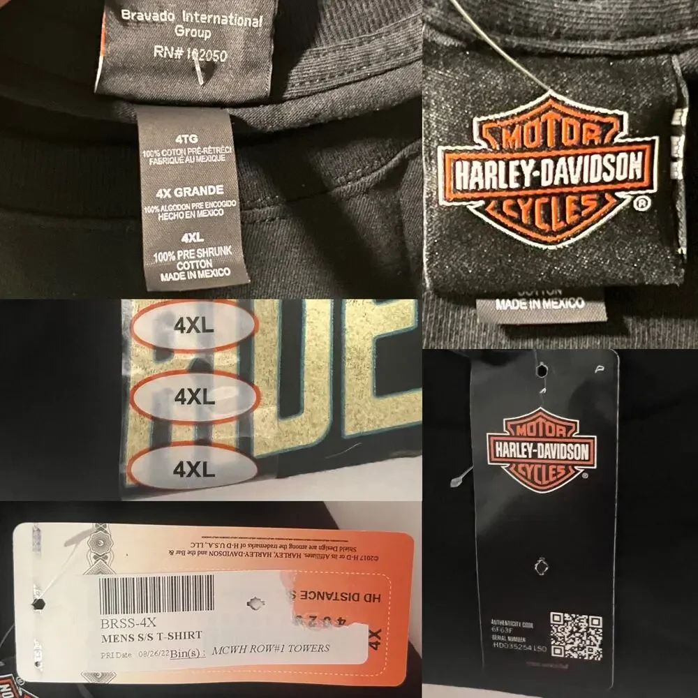Fort Bragg Harley-Davidson Fayetteville, NC Short Sleeve Black Tee Shirt 4X NWT - Picture 7 of 7
